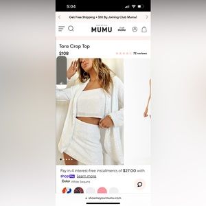 Show me your mumu all night skirt and crop top